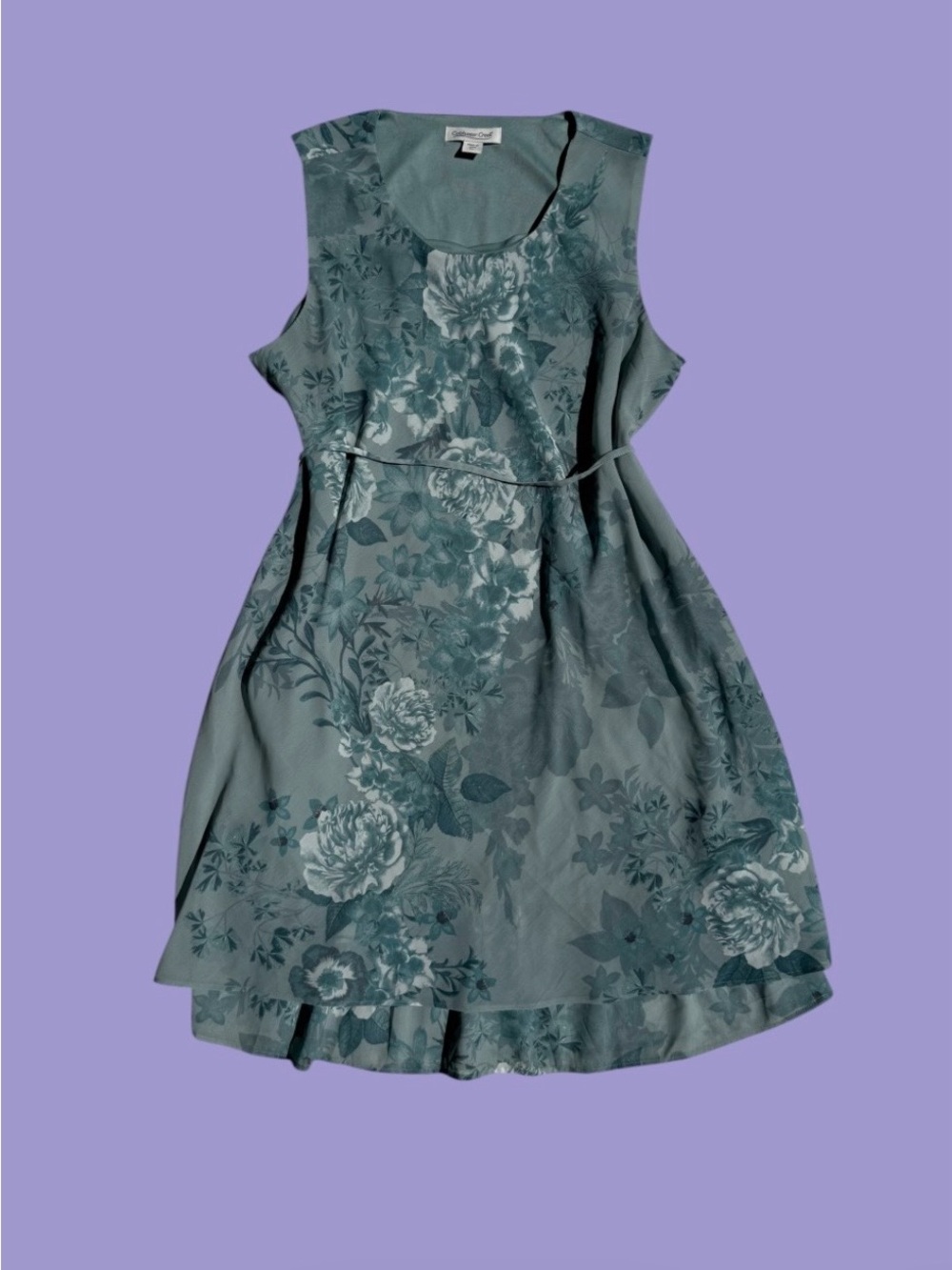 Vintage 90s Flowy Boho Fairycore Cottagecore Whimsical Floral Sleeveless Dress